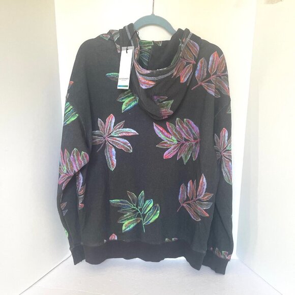 Scotch Soda Twisted Hoodie Sweater Mens Black Pullover Floral Tropical Soft - Picture 3 of 9